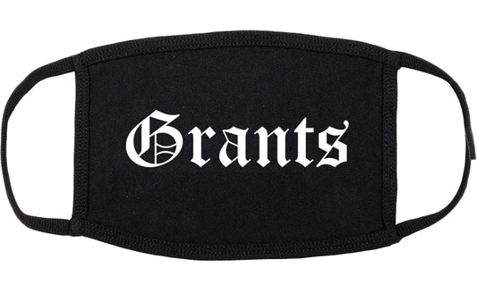 Grants New Mexico NM Old English Cotton Face Mask Black