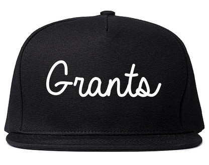 Grants New Mexico NM Script Mens Snapback Hat Black