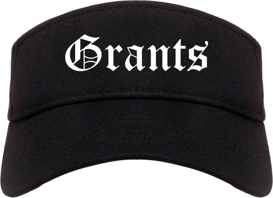 Grants New Mexico NM Old English Mens Visor Cap Hat Black