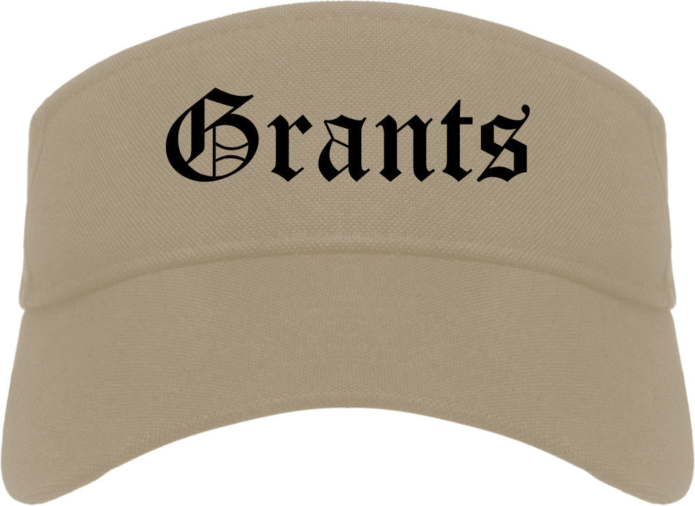 Grants New Mexico NM Old English Mens Visor Cap Hat Khaki