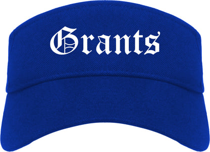 Grants New Mexico NM Old English Mens Visor Cap Hat Royal Blue