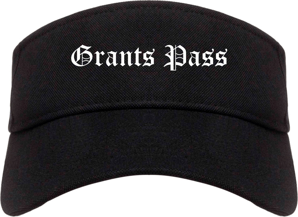 Grants Pass Oregon OR Old English Mens Visor Cap Hat Black