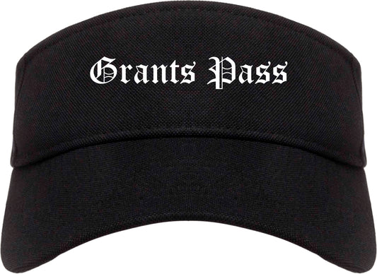 Grants Pass Oregon OR Old English Mens Visor Cap Hat Black