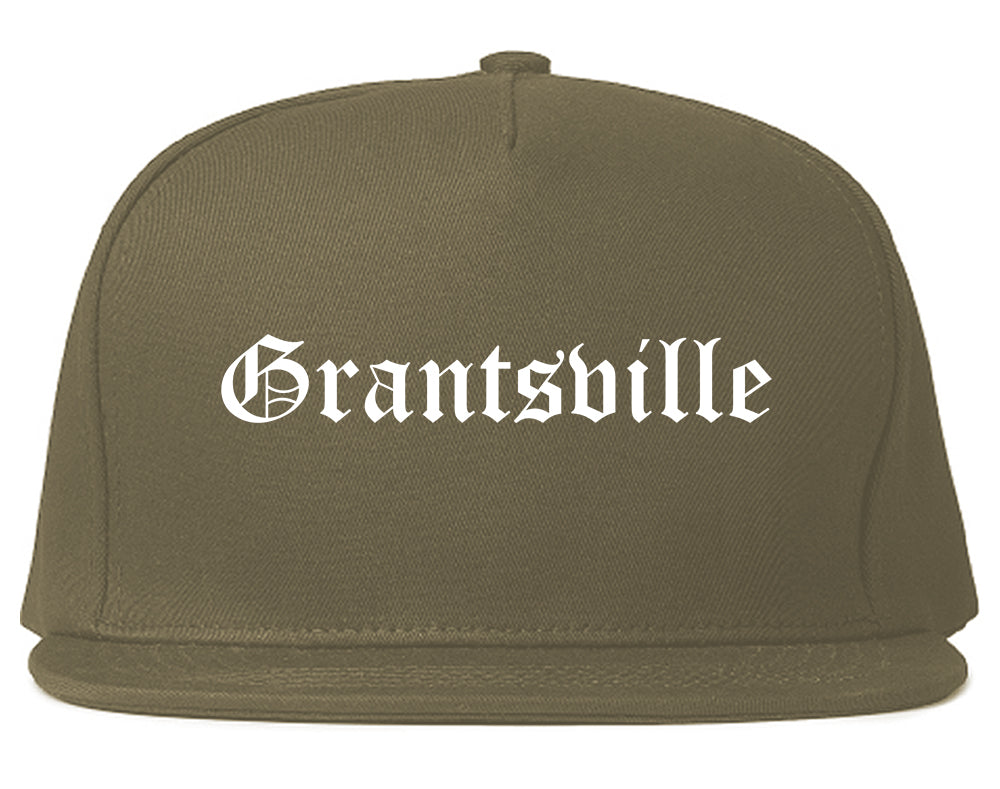 Grantsville Utah UT Old English Mens Snapback Hat Grey