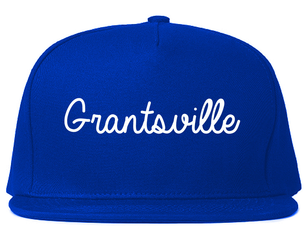 Grantsville Utah UT Script Mens Snapback Hat Royal Blue