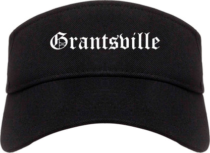 Grantsville Utah UT Old English Mens Visor Cap Hat Black