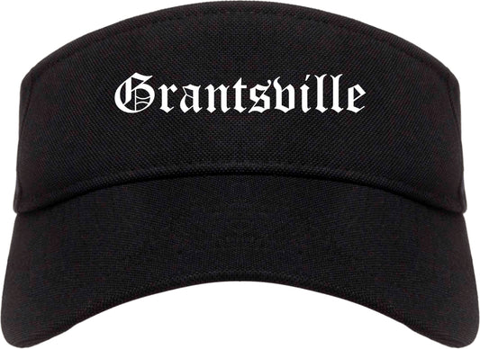 Grantsville Utah UT Old English Mens Visor Cap Hat Black