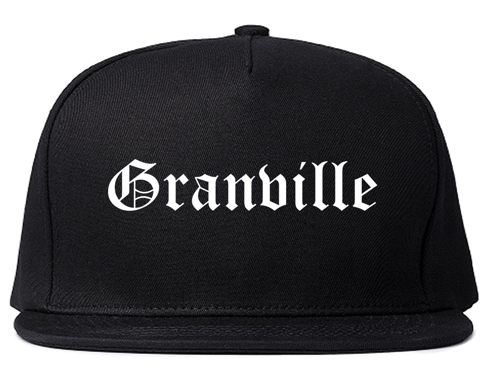 Granville Ohio OH Old English Mens Snapback Hat Black