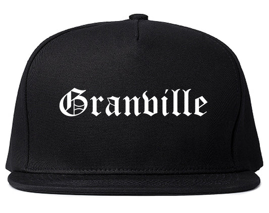 Granville Ohio OH Old English Mens Snapback Hat Black