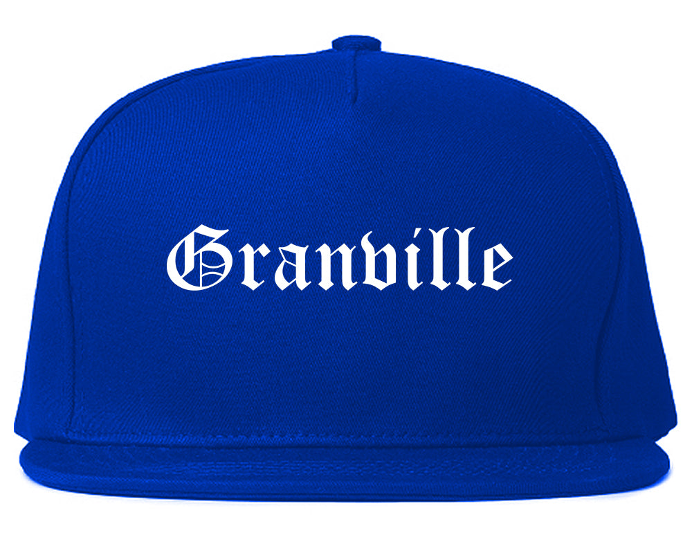Granville Ohio OH Old English Mens Snapback Hat Royal Blue