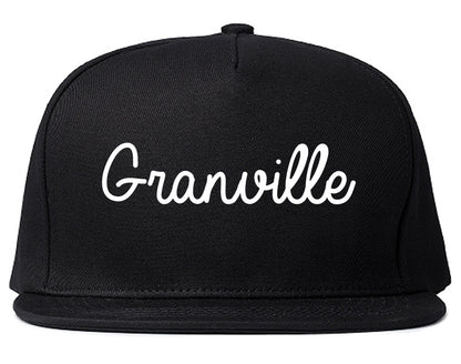 Granville Ohio OH Script Mens Snapback Hat Black