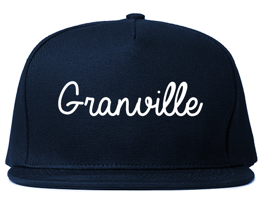 Granville Ohio OH Script Mens Snapback Hat Navy Blue