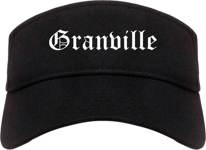 Granville Ohio OH Old English Mens Visor Cap Hat Black
