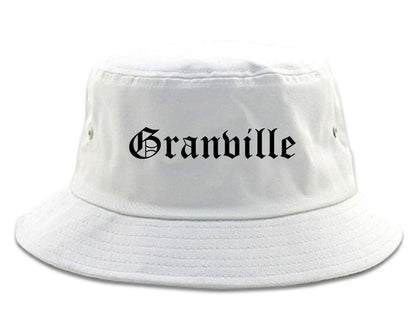 Granville Ohio OH Old English Mens Bucket Hat White