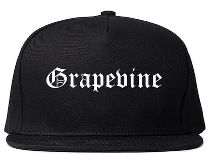 Grapevine Texas TX Old English Mens Snapback Hat Black