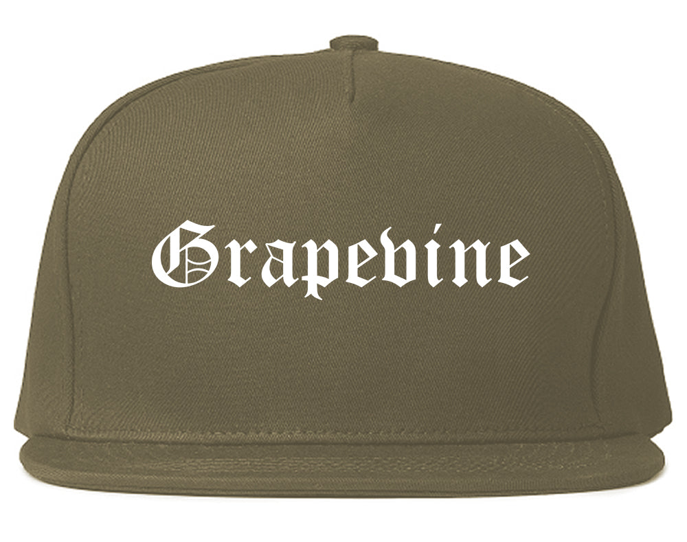 Grapevine Texas TX Old English Mens Snapback Hat Grey