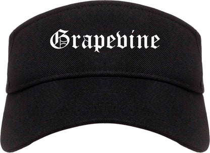 Grapevine Texas TX Old English Mens Visor Cap Hat Black