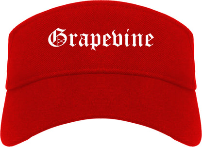 Grapevine Texas TX Old English Mens Visor Cap Hat Red