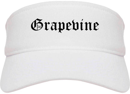 Grapevine Texas TX Old English Mens Visor Cap Hat White