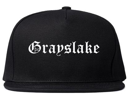 Grayslake Illinois IL Old English Mens Snapback Hat Black