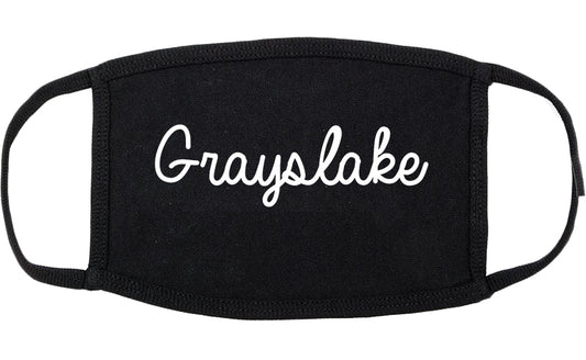 Grayslake Illinois IL Script Cotton Face Mask Black