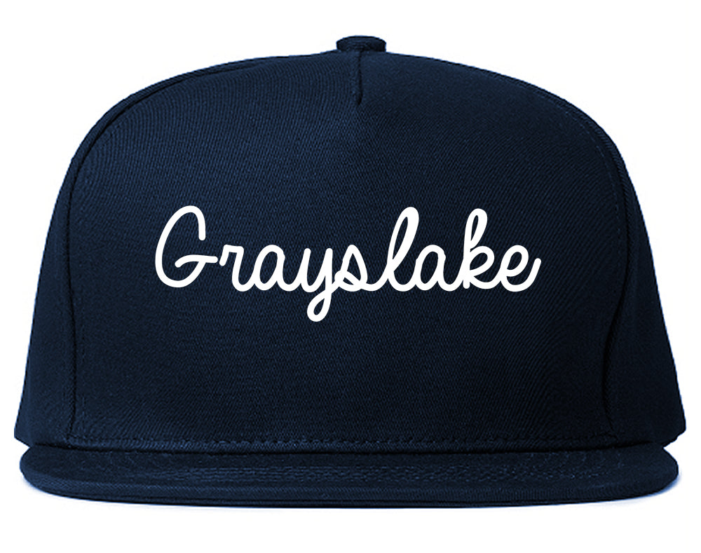Grayslake Illinois IL Script Mens Snapback Hat Navy Blue