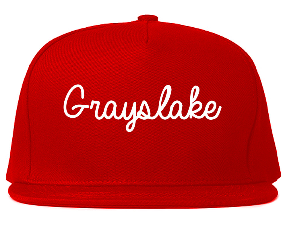 Grayslake Illinois IL Script Mens Snapback Hat Red