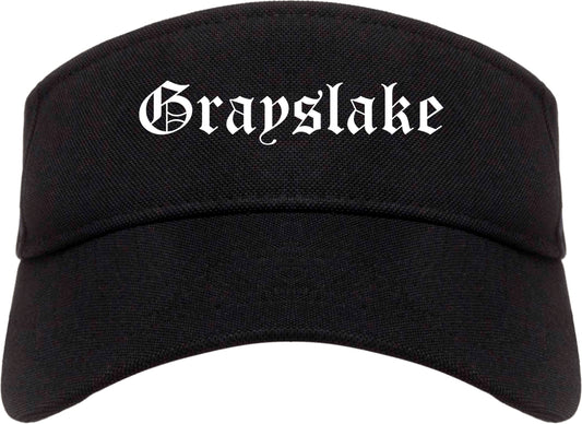 Grayslake Illinois IL Old English Mens Visor Cap Hat Black