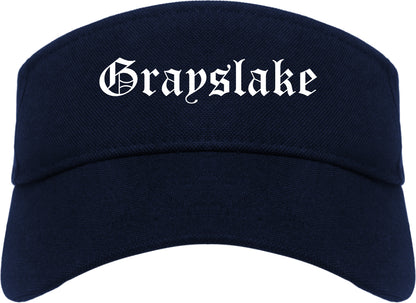 Grayslake Illinois IL Old English Mens Visor Cap Hat Navy Blue