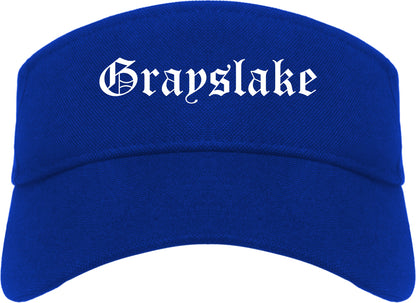Grayslake Illinois IL Old English Mens Visor Cap Hat Royal Blue