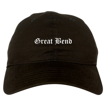 Great Bend Kansas KS Old English Mens Dad Hat Baseball Cap Black