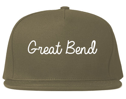 Great Bend Kansas KS Script Mens Snapback Hat Grey