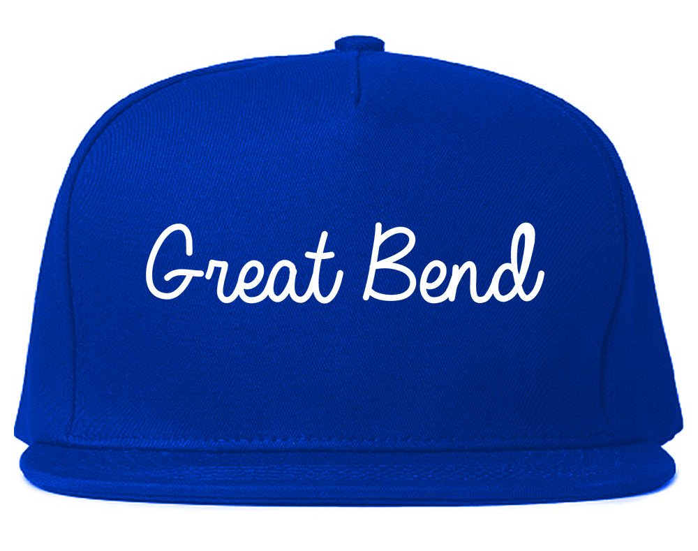 Great Bend Kansas KS Script Mens Snapback Hat Royal Blue