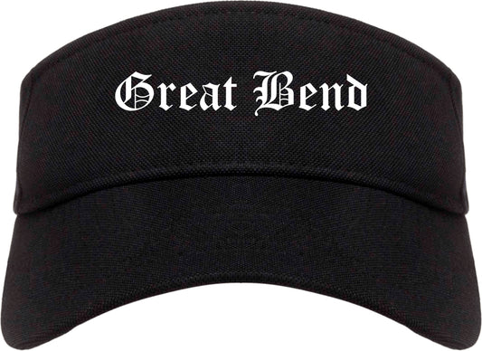 Great Bend Kansas KS Old English Mens Visor Cap Hat Black