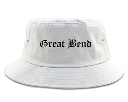 Great Bend Kansas KS Old English Mens Bucket Hat White