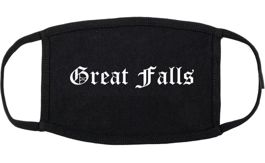 Great Falls Montana MT Old English Cotton Face Mask Black