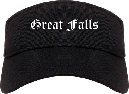 Great Falls Montana MT Old English Mens Visor Cap Hat Black