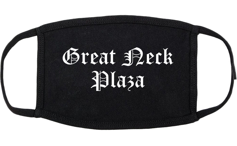 Great Neck Plaza New York NY Old English Cotton Face Mask Black