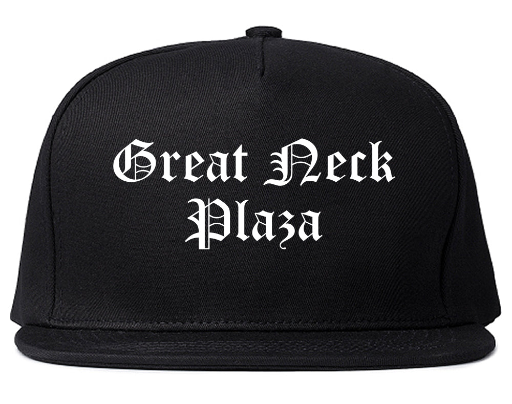 Great Neck Plaza New York NY Old English Mens Snapback Hat Black