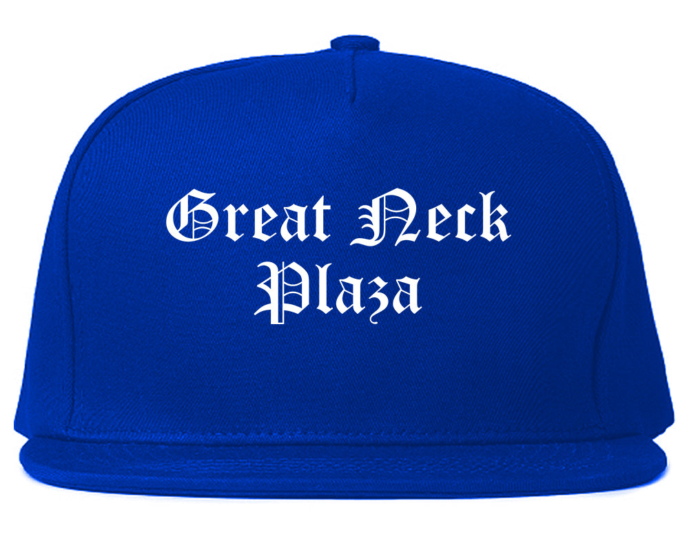 Great Neck Plaza New York NY Old English Mens Snapback Hat Royal Blue