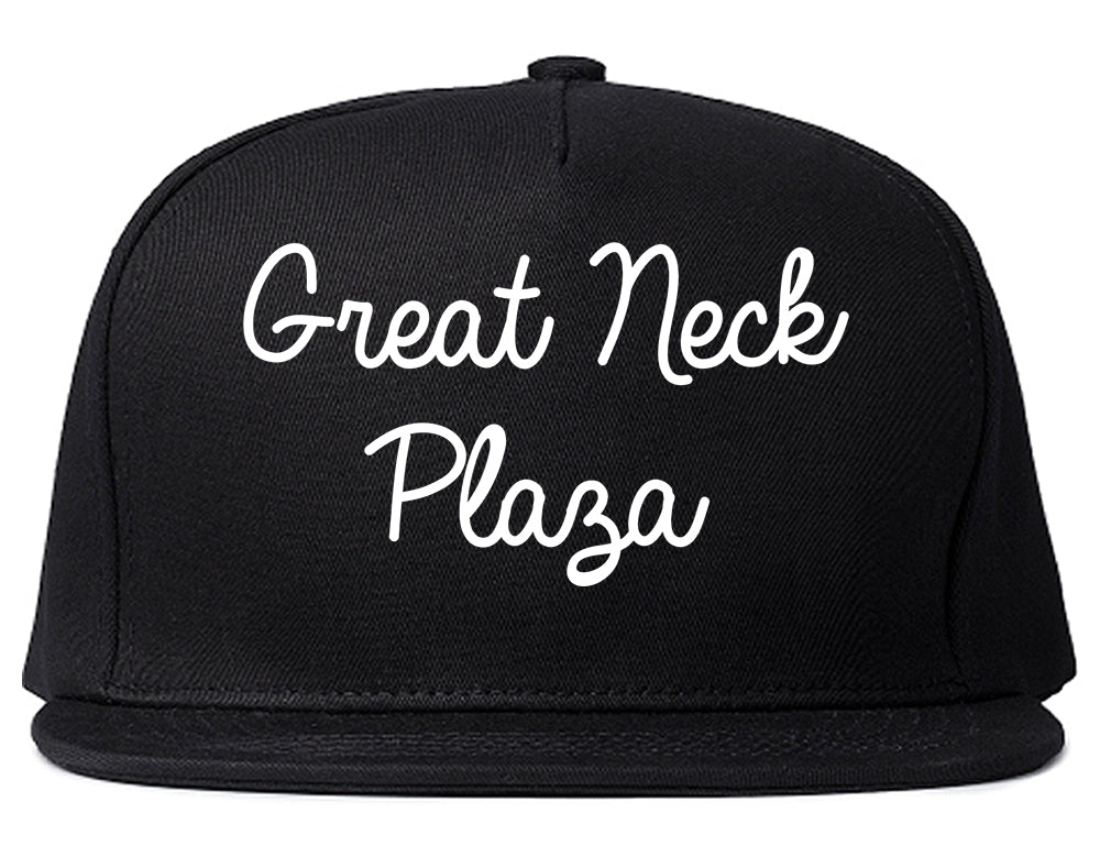 Great Neck Plaza New York NY Script Mens Snapback Hat Black
