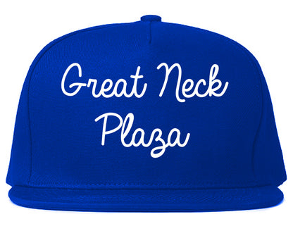 Great Neck Plaza New York NY Script Mens Snapback Hat Royal Blue