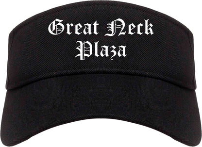 Great Neck Plaza New York NY Old English Mens Visor Cap Hat Black