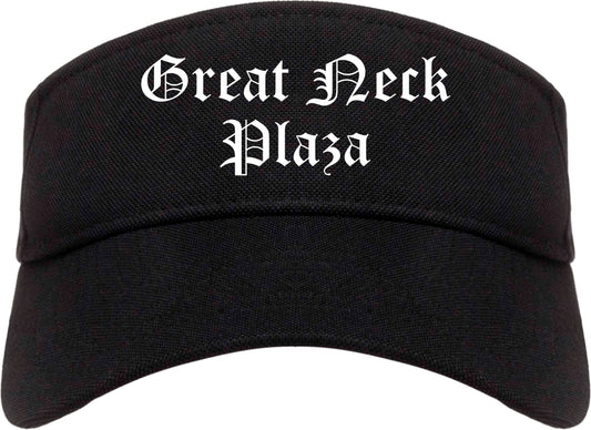 Great Neck Plaza New York NY Old English Mens Visor Cap Hat Black