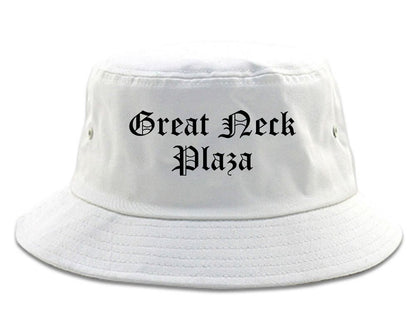 Great Neck Plaza New York NY Old English Mens Bucket Hat White