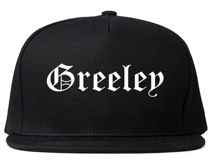 Greeley Colorado CO Old English Mens Snapback Hat Black