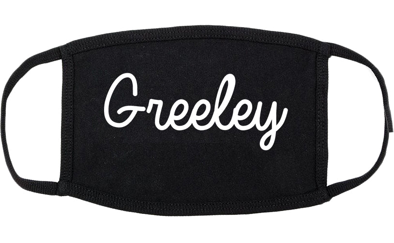 Greeley Colorado CO Script Cotton Face Mask Black