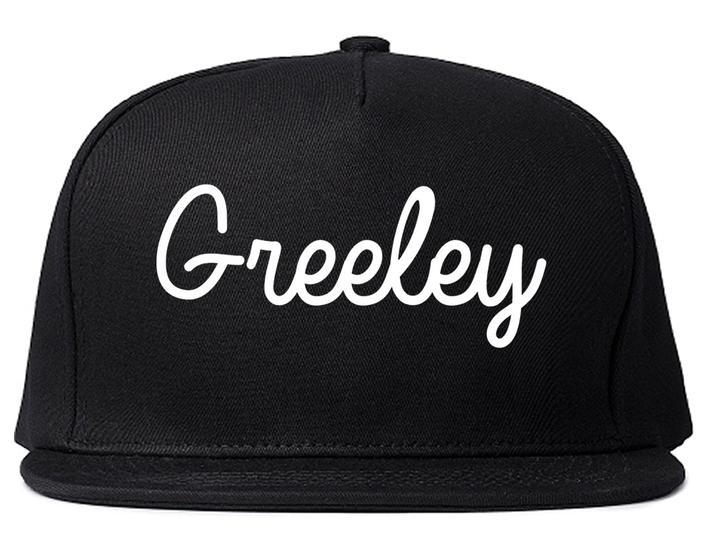 Greeley Colorado CO Script Mens Snapback Hat Black