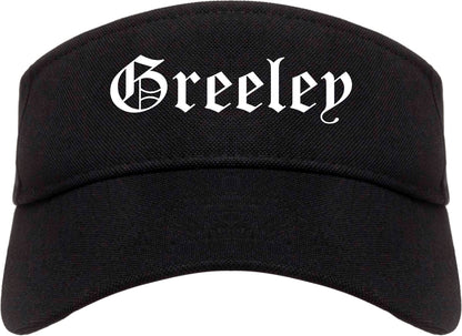 Greeley Colorado CO Old English Mens Visor Cap Hat Black