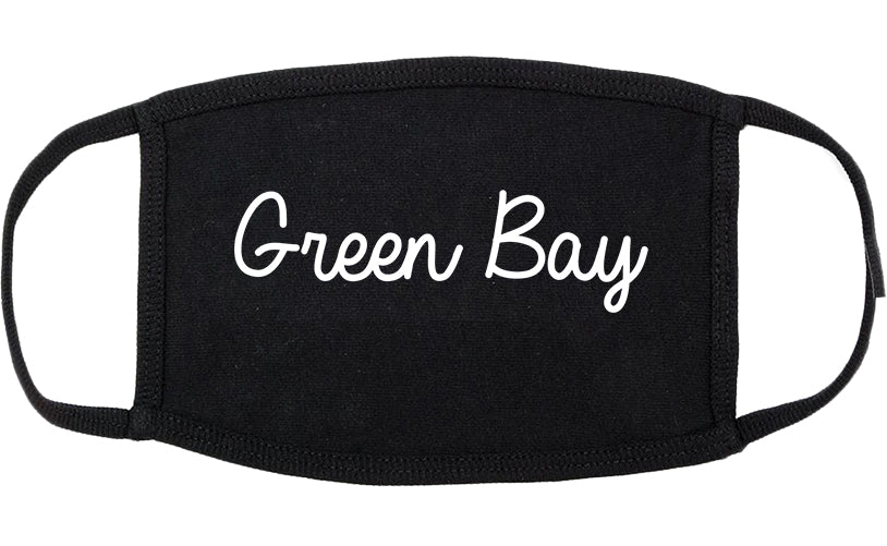 Green Bay Wisconsin WI Script Cotton Face Mask Black